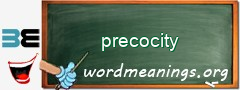 WordMeaning blackboard for precocity